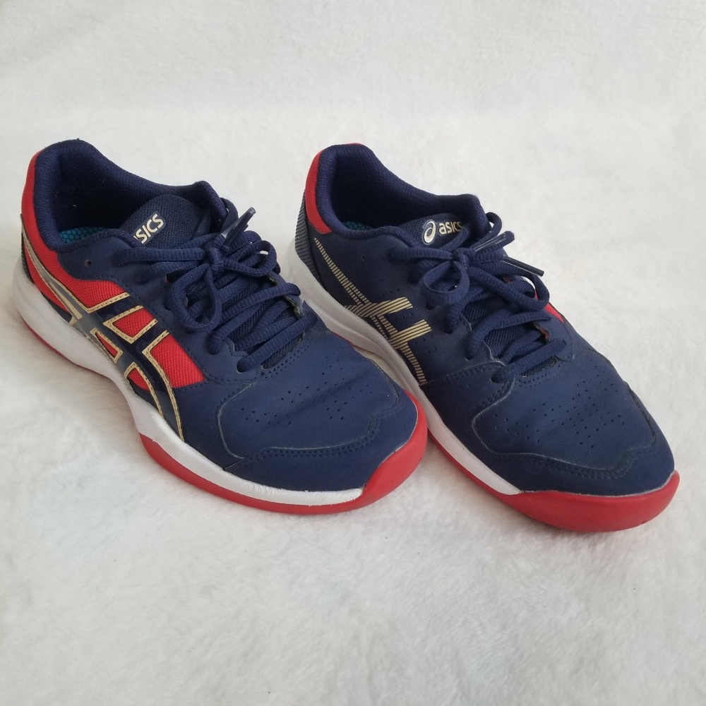 Asics Gel Game 7 GS Junior Tennis Shoe (Blue/Red) for Tennis, Gym or Tra…